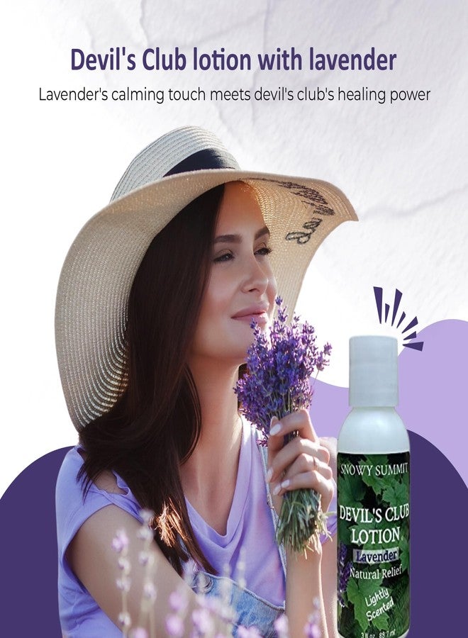 Snowy Summit Lavender Devil's Club Lotion - Quick Absorbing Herbal Body Lotion for Dry Skin Relief - Alaskan Crafted Natural Lotion with Olive, Avocado & Sweet Almond Oil - Non-Greasy Formula - 3 oz. - Image 2